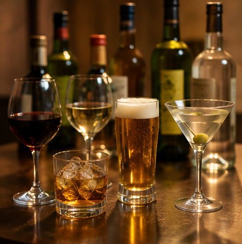 妊娠中の飲酒を避けることをイメージした食卓